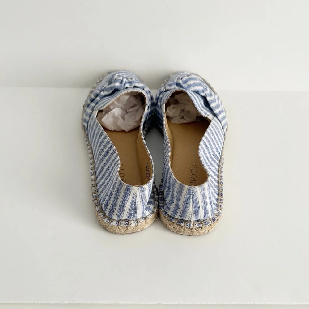 Talbots Izzy Stripe Knotted Linen Espadrille Shoes